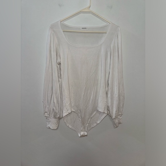 Pre-Owned MD Jorasob White Long Sleeve Flowy Bodysuit - Picture 1 of 8